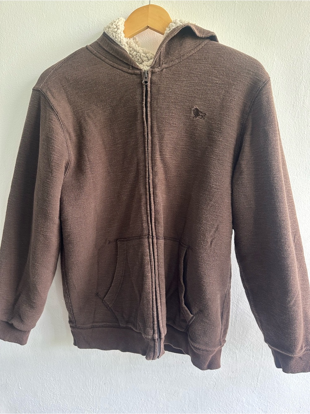 Men’s Brown Vintage Zip Hoodie Jacket - Picture 2 of 7
